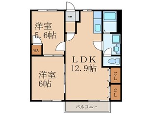 クレセント Ａの物件間取画像